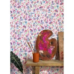 RoomMates Red Multi Brushstroke Leopard Peel & Stick Wallpaper -Michaels Decor Sale D757540S 2