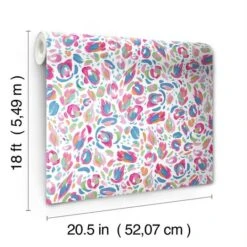 RoomMates Red Multi Brushstroke Leopard Peel & Stick Wallpaper -Michaels Decor Sale D757540S 7