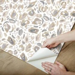 RoomMates Neutral Brushstroke Leopard Peel & Stick Wallpaper -Michaels Decor Sale D757541S 5