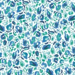RoomMates Blue & Green Brushstroke Leopard Peel And Stick Wallpaper