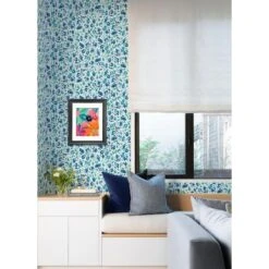 RoomMates Blue & Green Brushstroke Leopard Peel And Stick Wallpaper -Michaels Decor Sale D757542S 2