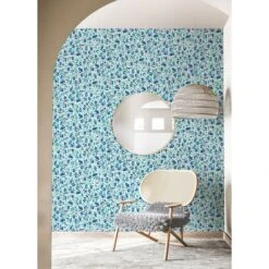 RoomMates Blue & Green Brushstroke Leopard Peel And Stick Wallpaper -Michaels Decor Sale D757542S 3