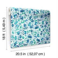 RoomMates Blue & Green Brushstroke Leopard Peel And Stick Wallpaper -Michaels Decor Sale D757542S 7