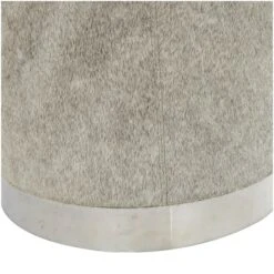 17" Gray Leather Patchwork Stool With Silver Metal Base -Michaels Decor Sale D758395S 5