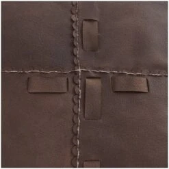 22" Leather Pouf With Woven Straps & Handles Dark Brown -Michaels Decor Sale D758398S 6