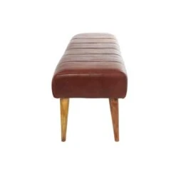 4ft. Brown Leather Upholstered Bench -Michaels Decor Sale D758399S 3