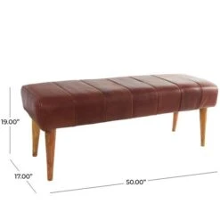4ft. Brown Leather Upholstered Bench -Michaels Decor Sale D758399S 9