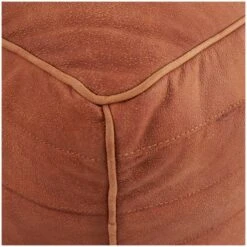 21" Leather Pouf With Linear Panels Tan -Michaels Decor Sale D758404S 5