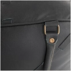 22" Leather Pouf With Woven Straps & Handles Black -Michaels Decor Sale D758405S 5