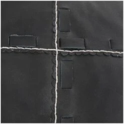 22" Leather Pouf With Woven Straps & Handles Black -Michaels Decor Sale D758405S 7