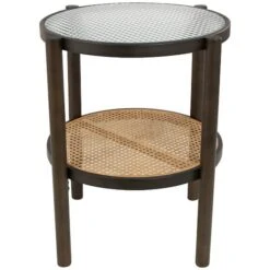 2ft. Brown Rattan Accent Table With Pressed Tempered Glass Top -Michaels Decor Sale D758406S 1 1
