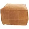 28" Leather Low Profile Square Pouf With Patchwork Design Light Brown 2 28" Leather Low Profile Square Pouf With Patchwork Design Light Brown -Michaels Decor Sale D758407S 1