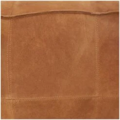 28" Leather Low Profile Square Pouf With Patchwork Design Light Brown -Michaels Decor Sale D758407S 7