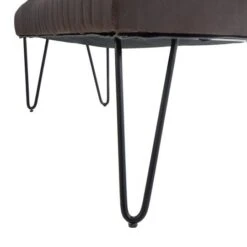 4ft. Dark Brown Leather Upholstered Bench With Hairpin Legs -Michaels Decor Sale D758408S 7