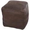 21" Leather Pouf With Linear Panels Dark Brown -Michaels Decor Sale D758410S 1