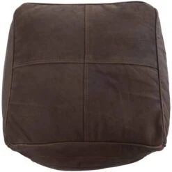 21" Leather Pouf With Linear Panels Dark Brown -Michaels Decor Sale D758410S 7
