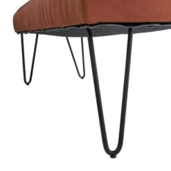 4ft. Brown Leather Upholstered Bench With Hairpin Legs -Michaels Decor Sale D758411S 5