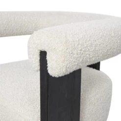 White Curved Back Mid-Century Modern Round Accent Chair With Black Wood Frame 14 White Curved Back Mid-Century Modern Round Accent Chair With Black Wood Frame -Michaels Decor Sale D758417S 4