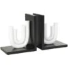7" White MDF Abstract Layered U-Shaped Bookends With Black Stands Set -Michaels Decor Sale D758499S 3