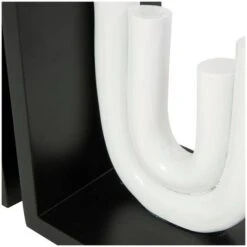 7" White MDF Abstract Layered U-Shaped Bookends With Black Stands Set -Michaels Decor Sale D758499S 5