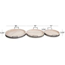 Round Wood Decorative Nesting Tray Set Cream -Michaels Decor Sale D760312S 5