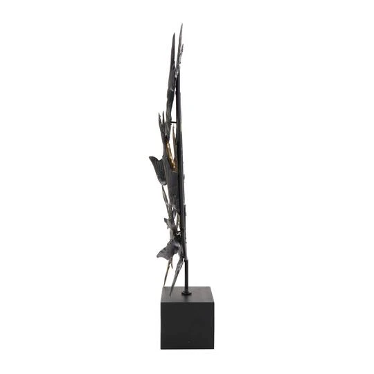 19.5" Black Metallic Flying Flock Of Birds Sculpture Décor 7 19.5" Black Metallic Flying Flock Of Birds Sculpture Décor - Image 5