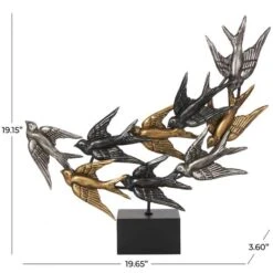 19.5" Black Metallic Flying Flock Of Birds Sculpture Décor 12 19.5" Black Metallic Flying Flock Of Birds Sculpture Décor -Michaels Decor Sale D760315S 5