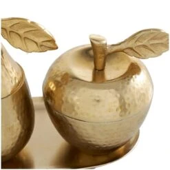 Golden Aluminum Fruit Jars With Matching Leaf Tray Décor Set -Michaels Decor Sale D760354S 3