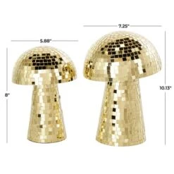 Gold Mushroom Mosaic Mirrored Sculpture Set 20 Gold Mushroom Mosaic Mirrored Sculpture Set -Michaels Decor Sale D760392S 8