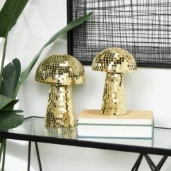 Gold Mushroom Mosaic Mirrored Sculpture Set 21 Gold Mushroom Mosaic Mirrored Sculpture Set -Michaels Decor Sale D760392S 9