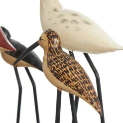 37" Brown Wood Bird Sculpture With Red Accents And Log Base -Michaels Decor Sale D760397S 6