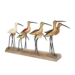 37" Brown Wood Bird Sculpture With Red Accents And Log Base -Michaels Decor Sale D760397S 8