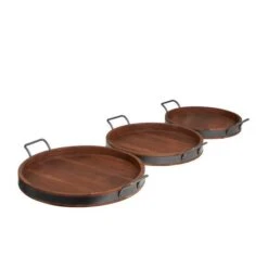 Round Wood Decorative Nesting Tray Set Brown -Michaels Decor Sale D760412S 5
