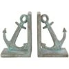 8.5" Blue Polystone Anchor Distressed Patina Bookends With Gold Foil Accents Set -Michaels Decor Sale D760475S 3