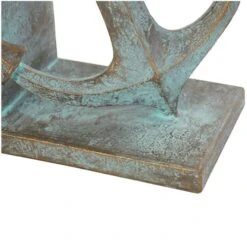 8.5" Blue Polystone Anchor Distressed Patina Bookends With Gold Foil Accents Set 17 8.5" Blue Polystone Anchor Distressed Patina Bookends With Gold Foil Accents Set -Michaels Decor Sale D760475S 6