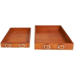 Leather Nesting Tray With Buckle Handles Décor Set Brown -Michaels Decor Sale D760529S 2