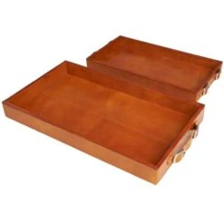 Leather Nesting Tray With Buckle Handles Décor Set Brown -Michaels Decor Sale D760529S 4