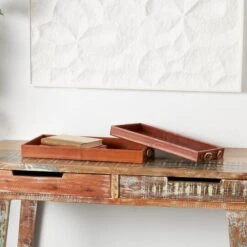 Leather Nesting Tray With Buckle Handles Décor Set Brown -Michaels Decor Sale D760529S 6