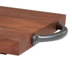 28" Brown Wood Tray With Black Metal Handles 13 28" Brown Wood Tray With Black Metal Handles -Michaels Decor Sale D760538S 3