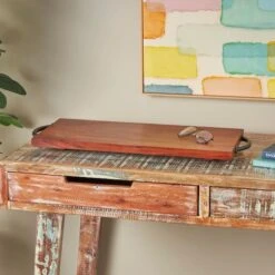 28" Brown Wood Tray With Black Metal Handles 10 28" Brown Wood Tray With Black Metal Handles -Michaels Decor Sale D760538S 6