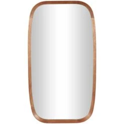 40" Brown Simplistic Wooden Wall Mirror With Rounded Edges -Michaels Decor Sale D760568S 1 1