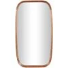 40" Brown Simplistic Wooden Wall Mirror With Rounded Edges 1 40" Brown Simplistic Wooden Wall Mirror With Rounded Edges -Michaels Decor Sale D760568S 1