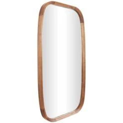 40" Brown Simplistic Wooden Wall Mirror With Rounded Edges -Michaels Decor Sale D760568S 3