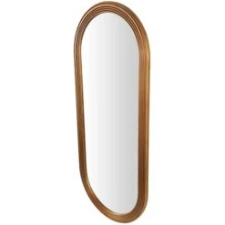 Brown Wooden Oval Wall Mirror With Dimensional Carved Frame -Michaels Decor Sale D760611S 3