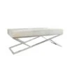 Light Gray Leather Geometric Bench With Angled Silver Metal Base -Michaels Decor Sale D760618S 1