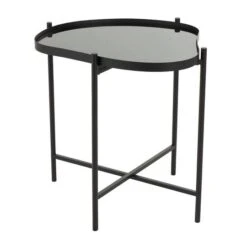 Black Metal Abstract Wavy Accent Table With X-Shaped Base -Michaels Decor Sale D760626S 4