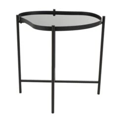 Black Metal Abstract Wavy Accent Table With X-Shaped Base -Michaels Decor Sale D760626S 7