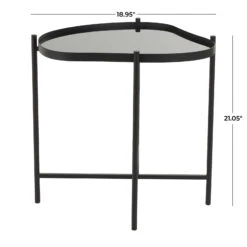 Black Metal Abstract Wavy Accent Table With X-Shaped Base -Michaels Decor Sale D760626S 8