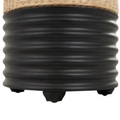 18" Two-Toned Stool With Seagrass Top Black -Michaels Decor Sale D760633S 5