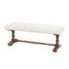 Cream Fabric Bench With Brown Turned Legs -Michaels Decor Sale D760636S 1